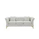 84" Tufted Velvet Couch, Modern Chesterfield Curved Sofa 3 Seat Button Tufed Loveseat with Scroll Arms and Gold Metal Legs, Accent Sofa for Living Room Aprtment, Beige