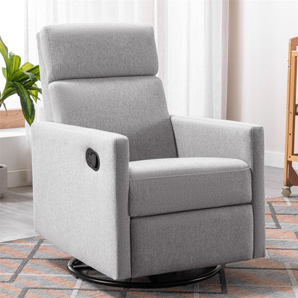 Swivel Glider Recliner Rocker, Modern Upholstered Nursery Glider Recli tripletreebrands