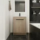 Freestanding Bathroom Vanity with White Ceramic Sink, Modern Storage Cabinet with 2 Soft-Close Cabinet Doors, 24 Inch