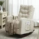 High Back Rocking Chair, Nursery Chair with Side Pocket, Linen Fabric Single sofa Chair, Lazy Sofa Balcony Reclining Chair, Padded Armchair, for Living Room,Bedroom,Office,Beige