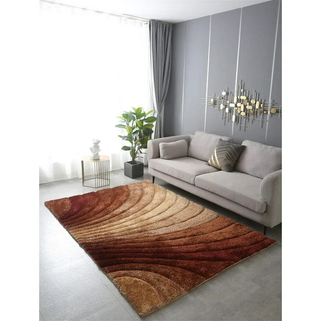 24"x36" Soft Pile Hand Tufted Shag Area Rug, "3D Shaggy" Living Room Carpet, Persian Area Rugs for Modern Home Décor, Soft Luxury Rug, Brown