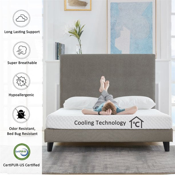 Queen Size Mattress, 6 Inches Gel Memory Foam Mattress, Breathable Bed Mattress Queen Mattress in a Box, Cooling Gel Memory Foam Mattress CertiPUR-US Certified, 80” x60” x 6”