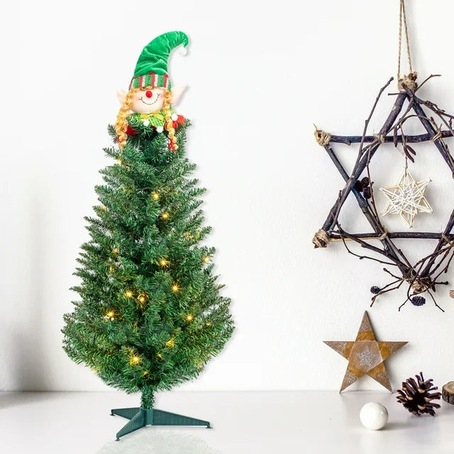3ft-mini-christmas-tree-129-branch-30-led-light-pre-lit-artificial-mini-christmas-tree-with-santa-claus-decoration-green-xmas-tree-for-indoor-and-outdoor-office-holiday-party-decor