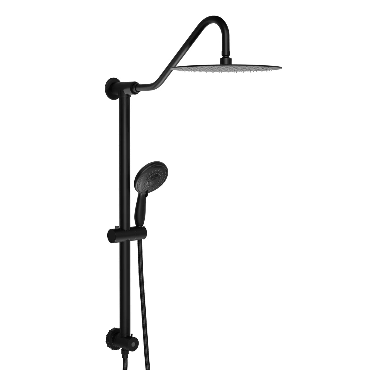 10 Inch Shower System with 5 Function Rain Hand Shower, 26.3" Slide Bar Shower Head Combo, Matte Black