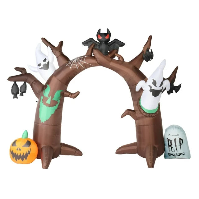 10FT Height Ghost Halloween Inflatables Decoration,10 Lights Inflatable Festive Arch Decoration