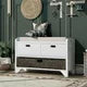Narrow Storage Bench, Solid Wood Entryway Bench with Removable Basket and 2 Drawers, Classic Accent Shoe Bench with Removable Cushion for Hallway Dining/Living Room, Fully Assembled, White