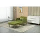 Velvet Lounge Chair with Ottoman, Adjustable Sofa Bed with 3 Reclining Angles, Living Room Upholstered Accent Chair with Golden Metal Legs and Pillow, Modern Single Armchair Chairs, Olive
