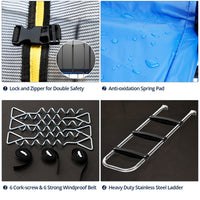 1500LBS 16FT Trampoline with Balance Bar & 6 Wind Stakes, Recreational Trampoline with Safety Net for Adults or 10 Kids, Combo Bounce Outdoor Trampoline for Garden Backyard Park