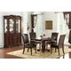 5 Piece Dining Table Set, Traditional Style Kitchen Dining Set with 1 Table and 4 Side Chair, Table with Pedestal Base, Chair with PU Padded Seat