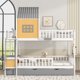 Full over Full Bunk Bed with Twin Size Trundle, Wooden House Bunk Bed with Storage Box and Drawer, Playhouse Bunk Bed with Roof, Window, Guardrail and Ladder for Kids Girls Boys, Yellow