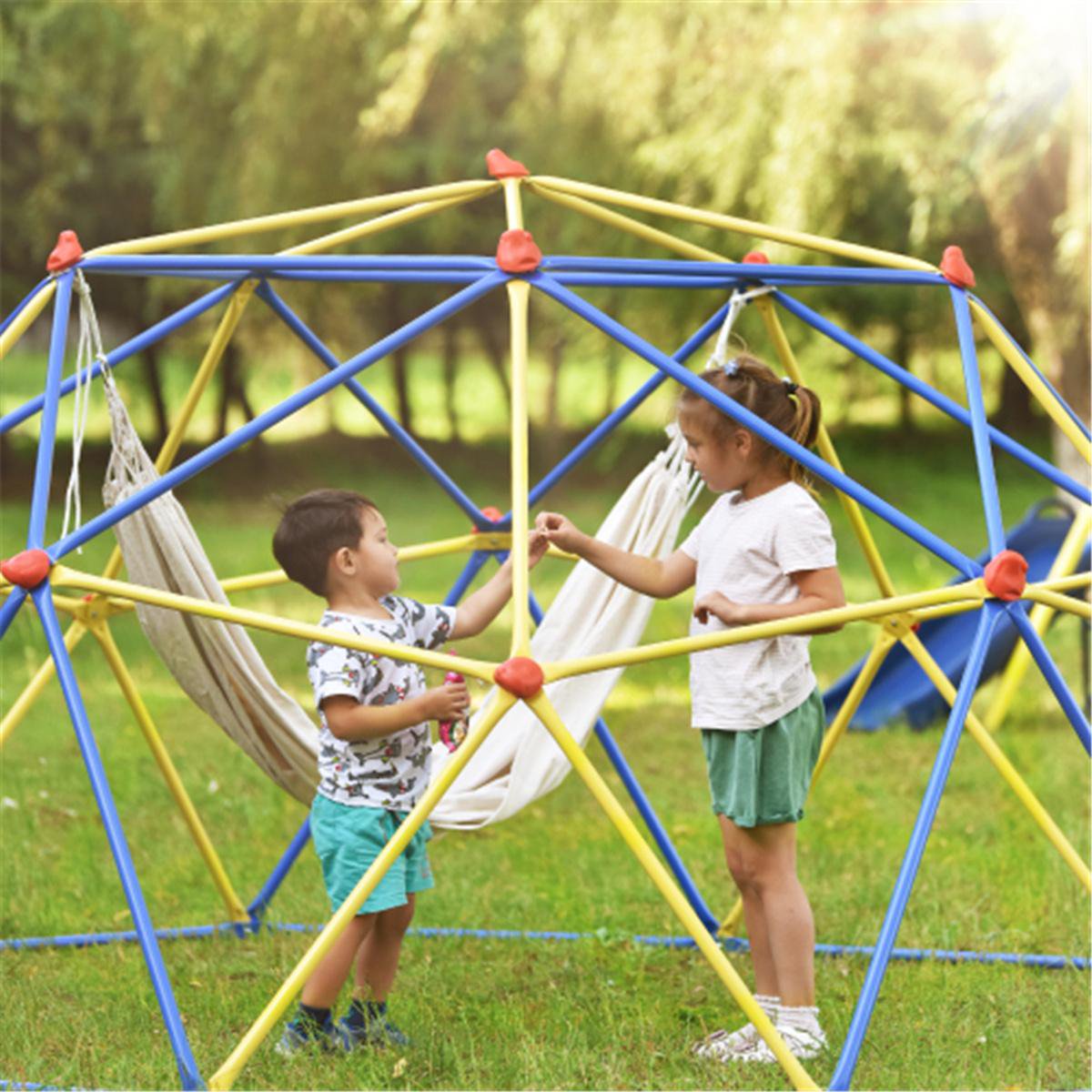 10 FT Kids Climbing Dome Gym, Hemispherical Rock Climbing Toy with Rust and UV Resistant Steel, Supporting 1000 LBS