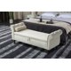 JINS&VICO 63'' Velvet Storage Ottoman Bench, Upholstered Tufted Sofa Stool with Rolled Armrest and Nailhead Trim, Rectangular Chaise Lounge with 1 Pillow for Living Room Bedroom, Beige