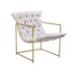 Accent Chair, Modern Velvet Upholstered Armchair with Open Metal Frame and Removable Cushions, Leisure Side Chair Vanity Chair for Living Room, Bedroom, Apartment, Beige
