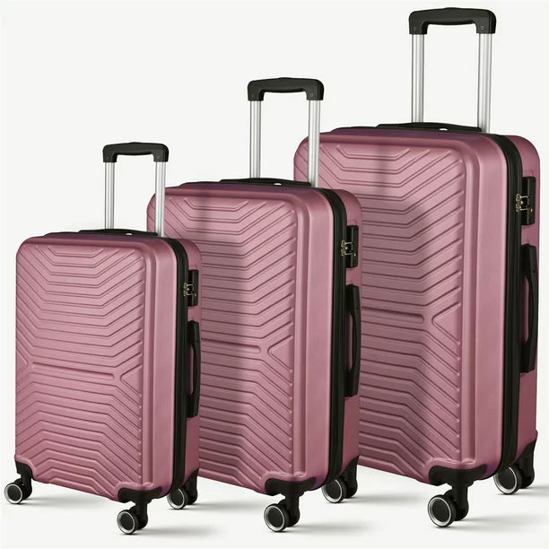 Luggage Sets with Expandable ABS Hardshell, 3pcs Clearance Luggage Hardside, Lightweight Durable, Suitcase Sets, Spinner Wheels Suitcase with TSA Lock 20in/24in/28in, Pink