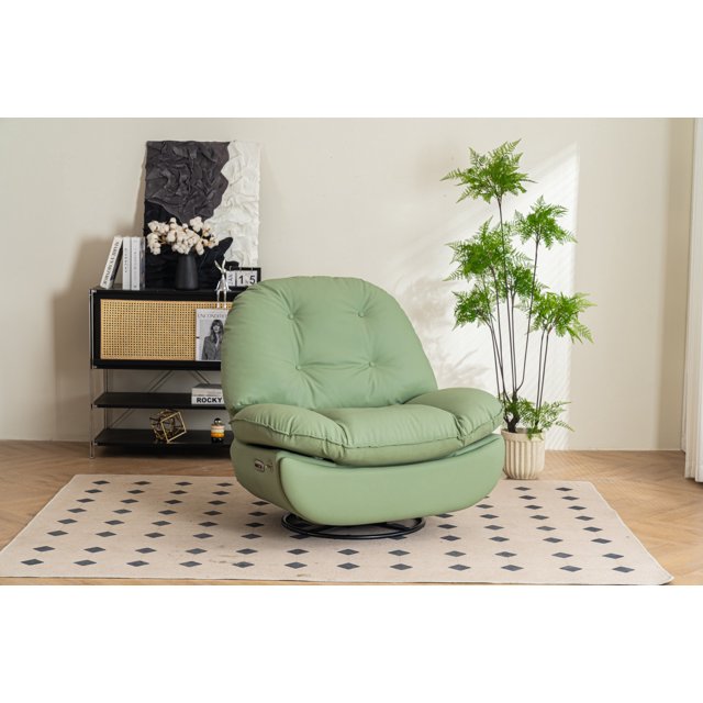 Swivel Chair Power Lift Recliner,Power Lift Recliner Chair with Bluetooth Music Player and USB Charger, Comfy Rocking Chair with Cellphone Holder and Footrest for Living Room