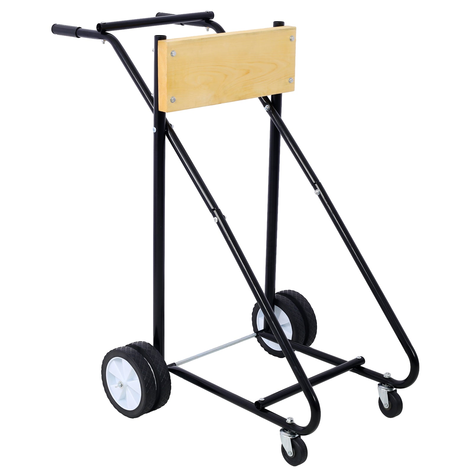 Outboard Boat Motor Stand, Engine Carrier Cart Dolly Storage Pro Heavy Duty Multi Purposed Engine Stand with Wheels and Ergonomic Handles, 315lbs Weight Capacity (Wood)