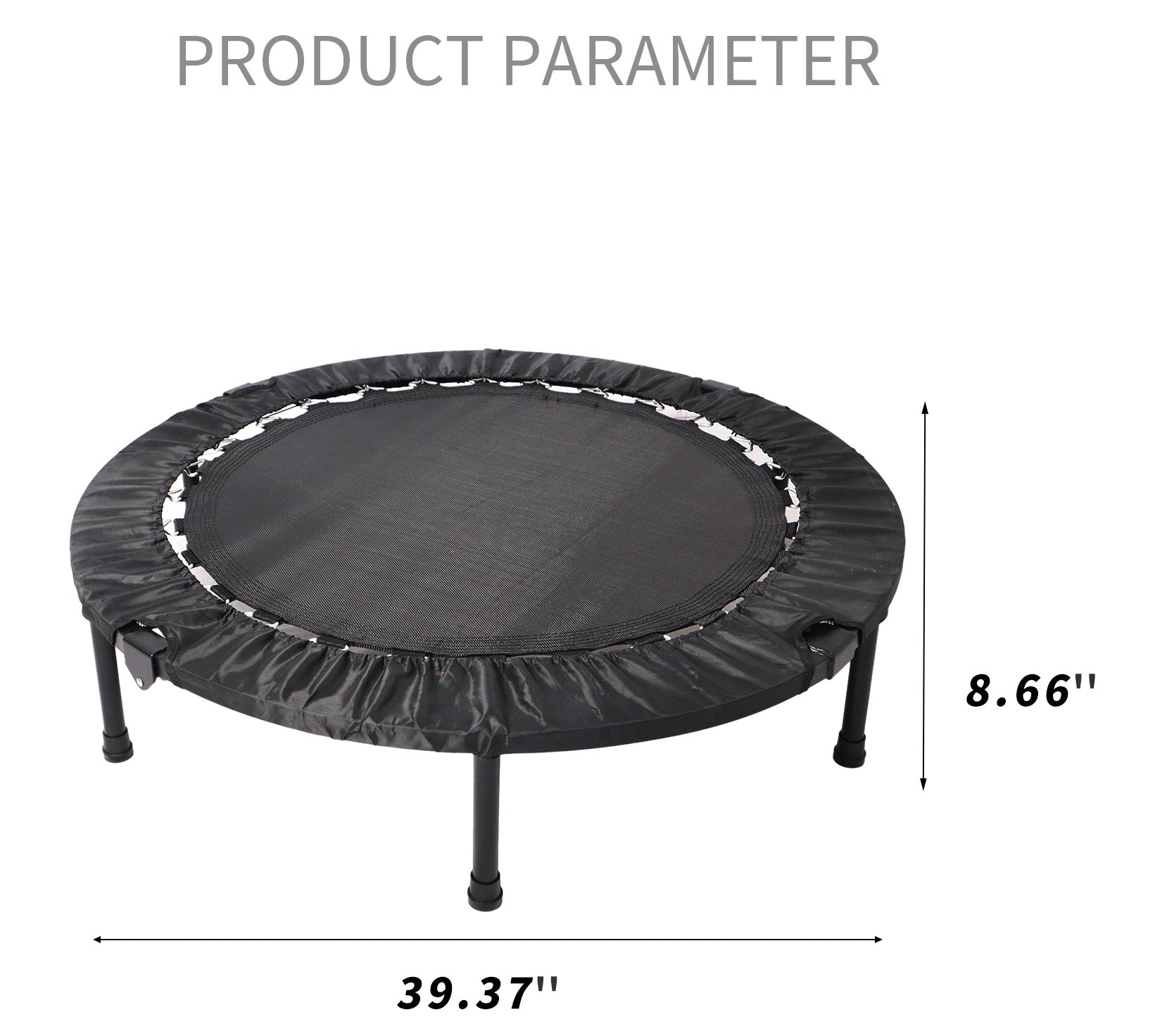 40 Inch Foldable Mini Exercise Trampoline for Adults Kids, Indoor Outdoor Fitness Rebounder Trampoline, Max Load 330 lbs