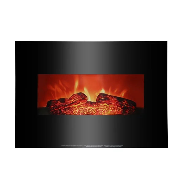 26" 1400W Electric Wall-Mounted Fireplace with Flame Effect with two heat settings