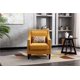 Modern Soft Linen Armrest Leisure Sofa Chairs with Lumbar Cushion, Accent Chairs with Nailheads and Solid Wood Legs for Indoor Home Decor, Yellow