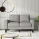 Loveseat Sofa, Modern Fabric Upholstered Accent Sofa with Solid Wood Legs and Thicken Cushions, Living Room Love Seat Couches with Arms for Small Spaces, Light Grey