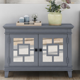 Accent Storage Cabinet with Decorative Mirror Door, Modern Wooden Sideboard Cabinet with Storage Shelf, Sofa Table for Entryway Hallway Living Room Bedroom, Gray