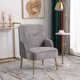 Accent Chair,Modern Velvet Side Chair with Gold Metal Legs and Soft Back,Comfy Reading Chair Leisure Armchair for Club Bedroom Living Room Office,Gray