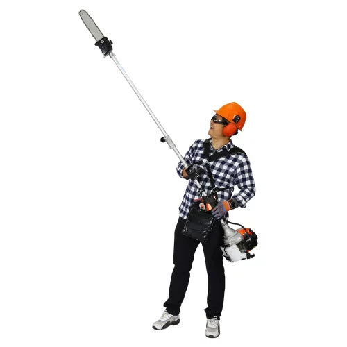 Multi-Functional Trimming Tool, 33CC 2-Cycle Garden Tool System with Gas Pole Saw, Hedge Trimmer, Grass Trimmer, Brush Cutter EPA Compliant Garden Combo for Lawn Care