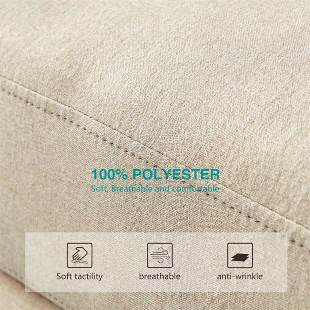 59.5inch Sofa, Modern Upholstered Loveseat with Silver Nailheads, Living Room Couch with Rolled Armrests and Thick Cushion, Beige