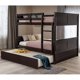 Full Over Full Bunk Bed for Kids Teens, Detachable Wood Full Bunk Bed Frame with Trundle