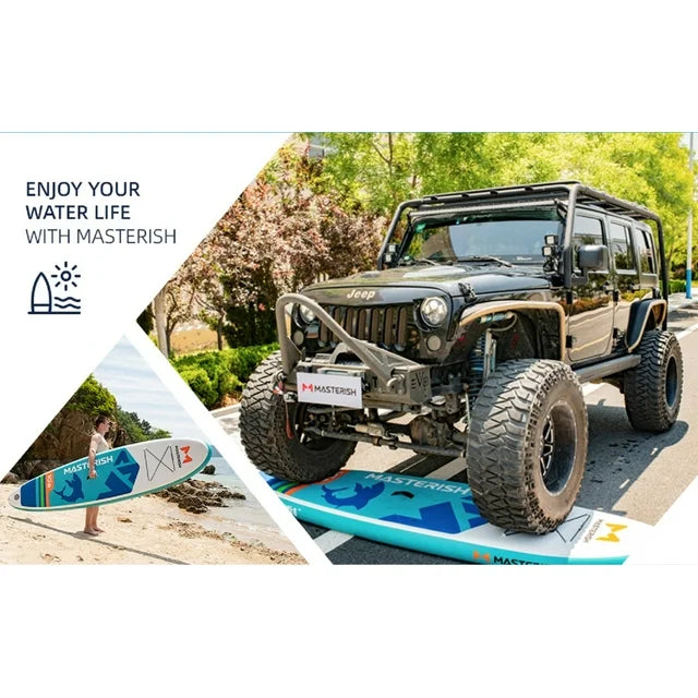 Inflatable Stand Up Paddle Board, Standing Boat with Premium SUP Accessories, Backpack, Pump, Adjustable Paddle and Fin, Blow Up Paddle Board for Adults