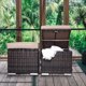 Outdoor Ottoman Set of 2, PE Wicker Ottoman with Storage, All-Weather Rattan Cube Footstool with Soft Cushions and Steel Frame, Square Foot Rest Seating for Patio, Porch, Deck, Easy Assembly (Brown)