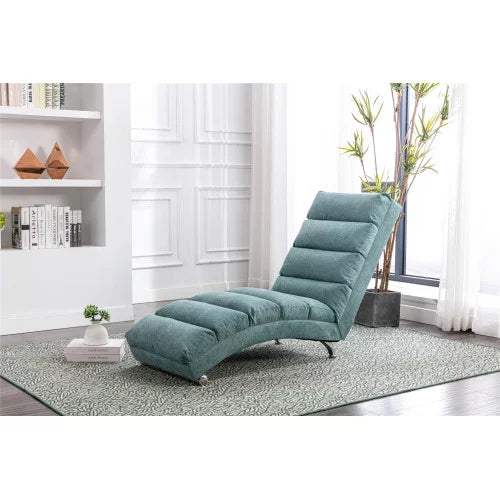 Massage Linen Chaise, Lounge Indoor Chair, Electric Recliner Chair, Sleeper Chair, Upholstered Lounge Sofa, Modern Long Lounger, for Office Bedroom or Living Room, Teal