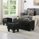 Large Storage Ottoman Bench Set, 3 in 1 Combination Ottoman, Tufted PU Lift Top Storage Ottoman, Footrest Stool, Coffee Table for Living Room, Entryway, Hallway, Bedroom, Black