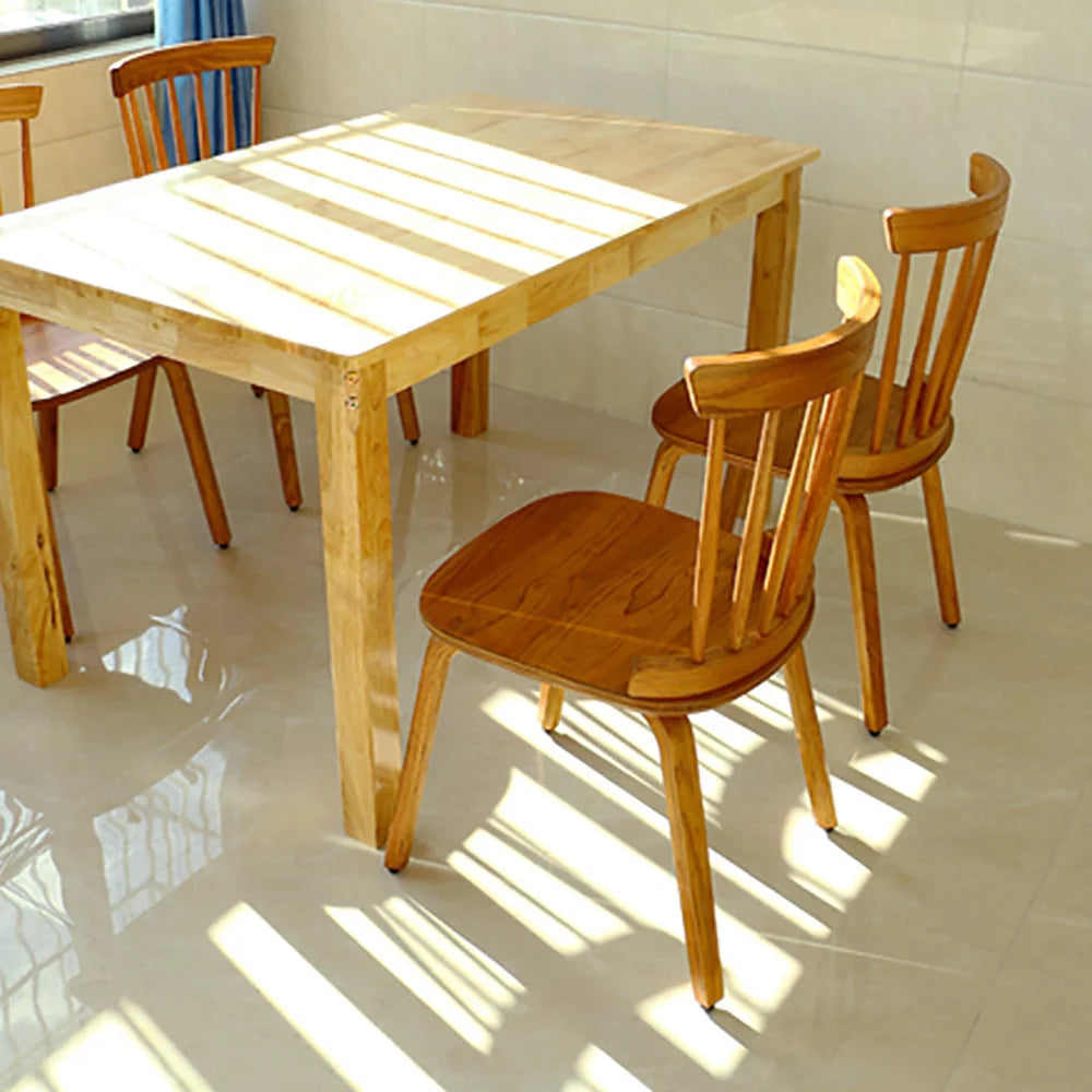 Dining Chair Set of 2, Solid Wood Dining Chair with Slat Back, Farmhouse Living Room Chairs Windsor Chairs Kitchen Armless Side Chair with Solid Wood Legs, Non-Slip, Natural