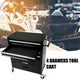 Multifunctional Rolling Tool Cart, Tool Cart with 4 Drawers, Storage Space on Bottom, Lockable Wheels, Mobile Workshop Tool Trolley for Mechanic, Warehouse, Garage, Workshop (Black)