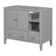 36" Bathroom Vanity Base Only, Bathroom Vanity Without Top Sink, Modern Freestanding Bathroom Storage Cabinet with Open Storage Shelf and Drawers, Solid Wood Frame, Gray