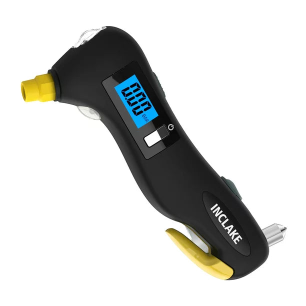 Tire Gauge,Digital Tire Pressue Gauge 150PSI with 5 in 1 Emergency Escape Tools,Accurate Reading - Powered by 2 x AAA Battery,for Cars, Trucks, Motocycles