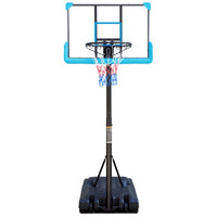 Poolside Basketball Hoop, Portable Swimming Basketball System Goal Stand Height Adjustable 4ft -6.5ft with 36in Backboard & Wheels for Children Youth Adult at Indoor Outdoor Play, Blue