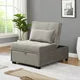 Convertible Chair Bed, 4 in 1 Multi-Function Folding Ottoman Sofa Bed with Adjustable Backrest and Pillow, Modern Armless Pull Out Sleeper Sofa Bed for Living Room Small Apartment, Gray