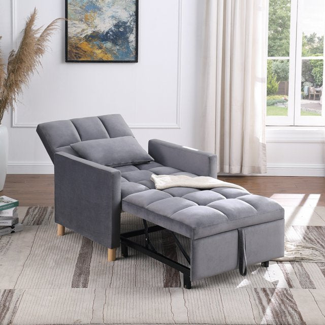 3 in 1 Convertible Sleeper Sofa,3 Position Adjustable Sofa bed with Pi ...
