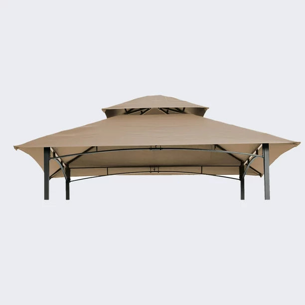 8 x 5 Ft Grill Gazebo Replacement Canopy Roof, Outdoor BBQ Gazebo Canopy Top Cover, Double Tired Grill Replacement Conopy with Durable Polyester Fabric,Beige