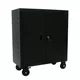 Metal Storage Cabinet with Locking Doors and 1 Adjustable Shelf, Rolling Garage Storage Cabinets Mobile File Cabinet with 4 Wheels for Home Office, Black (35.4"W x 15.7"D x 41.6"H)