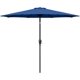 Durable Simple 9 FT Patio Umbrellas Outdoor Table Market Umbrella with Push Button Tilt, Crank and 8 Sturdy Ribs Weather and UV Protected for Garden, Lawn, Backyard and Pool, Blue