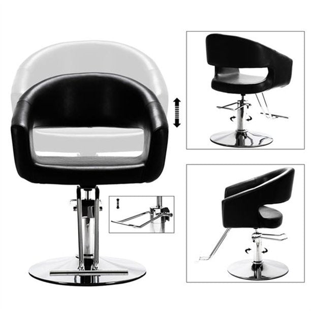 Salon Barber Chair,High-End Hair Soft Classic Volume of The Back Chair, Black