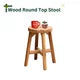Acacia Wood Stool Round Top Chairs, ables For Sofas Sub-stoolStrong Weight Capacity Upto 350 LBS, Natural Color