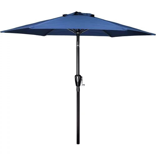 7.5 FT Patio Umbrella with Push Button Tilt & Crank,Outdoor Table Umbrella with 1.5" Aluminum Pole,Market Umbrella with 6 Durable Metal Ribs, Polyester Parasol for Patio,Garden,Deck,Backyard,Poolside