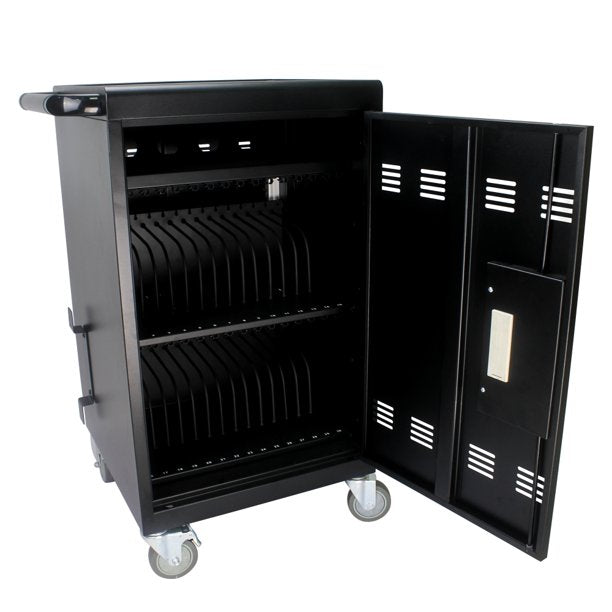 Mobile Charging Cart Docking 30 Device,Laptop Storage Rack with Combination Lock,Mobile Charging Cabinet with Wheels for Tablets and Laptops