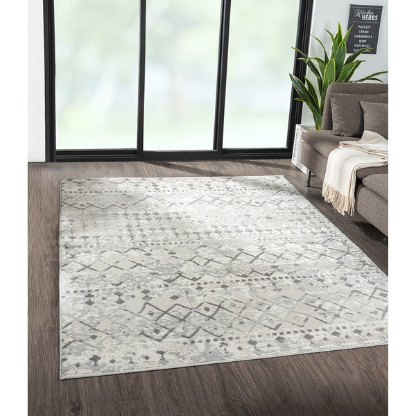 Hannah Moroccan Global Woven Area Rug for Bedroom Living Room Bedside,Indoor Floor Rug for Kids Girls Boys Home Decor Aesthetic,Dorm Nursery,Grey,6'x9'