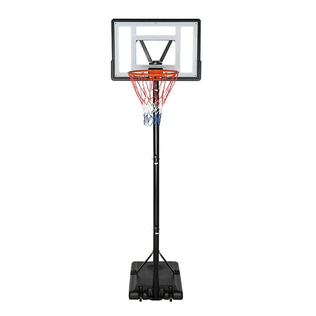 7-10ft Outdoor Adjustable Basketball Hoop with 35 Inch Backboard, Height Adjustable Basketball Hoop with Large Base, Portable Basketball Goal with Two Wheels, Basket Balls Outdoor Hoop, Black