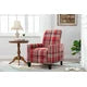 Fabric Recliner Chair, Modern Tufted Upholstered Armchair Push Back Recliner with Extending Footrest & Wide Armrests, 3-Position Adjustable Manual Lounge Chair Single Sofa Chair for Bedroom, Red